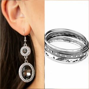 Silver bracelets with earrings